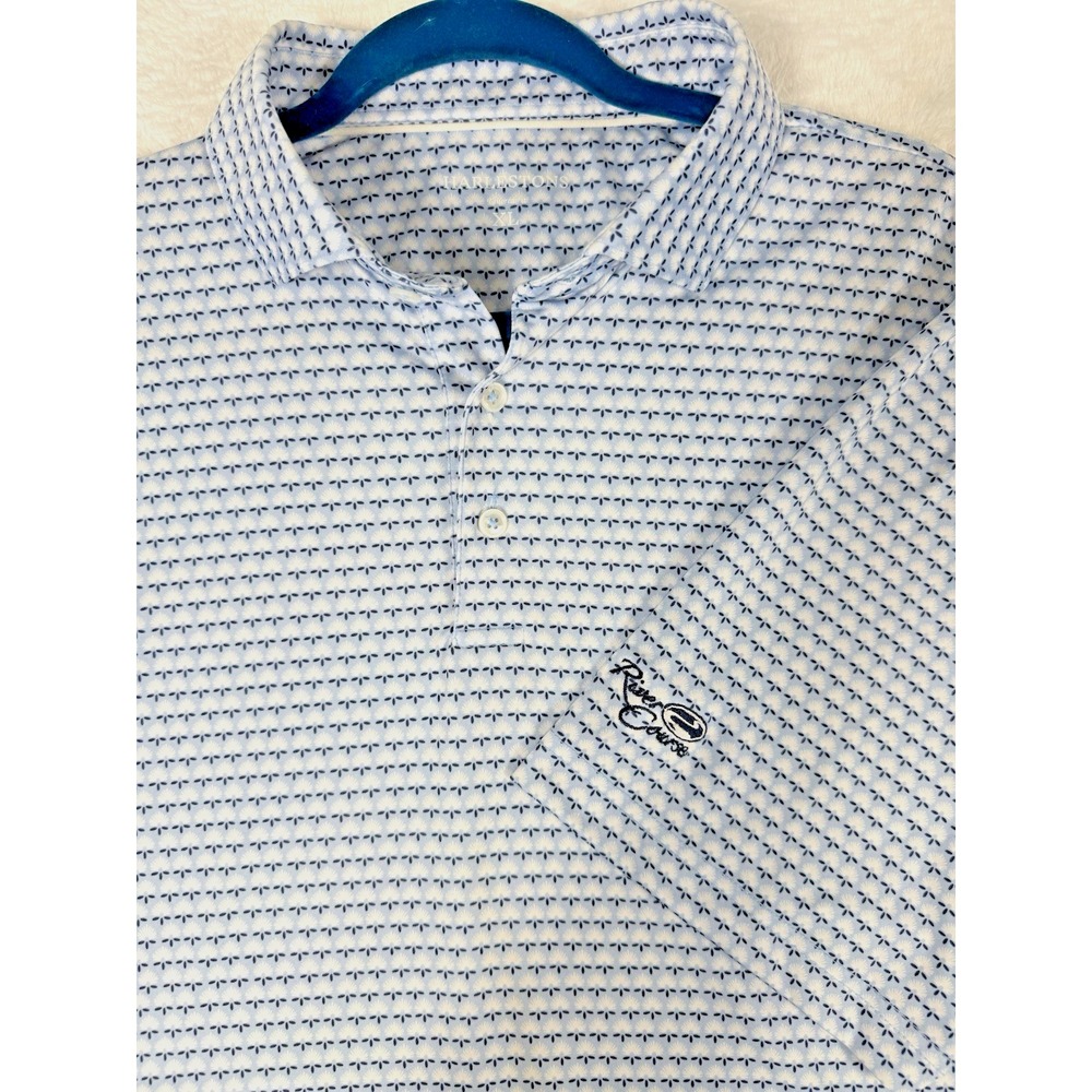 Harlestons Mens XL Floral Pattern Print Tailored Fit Performance Golf Polo Shirt